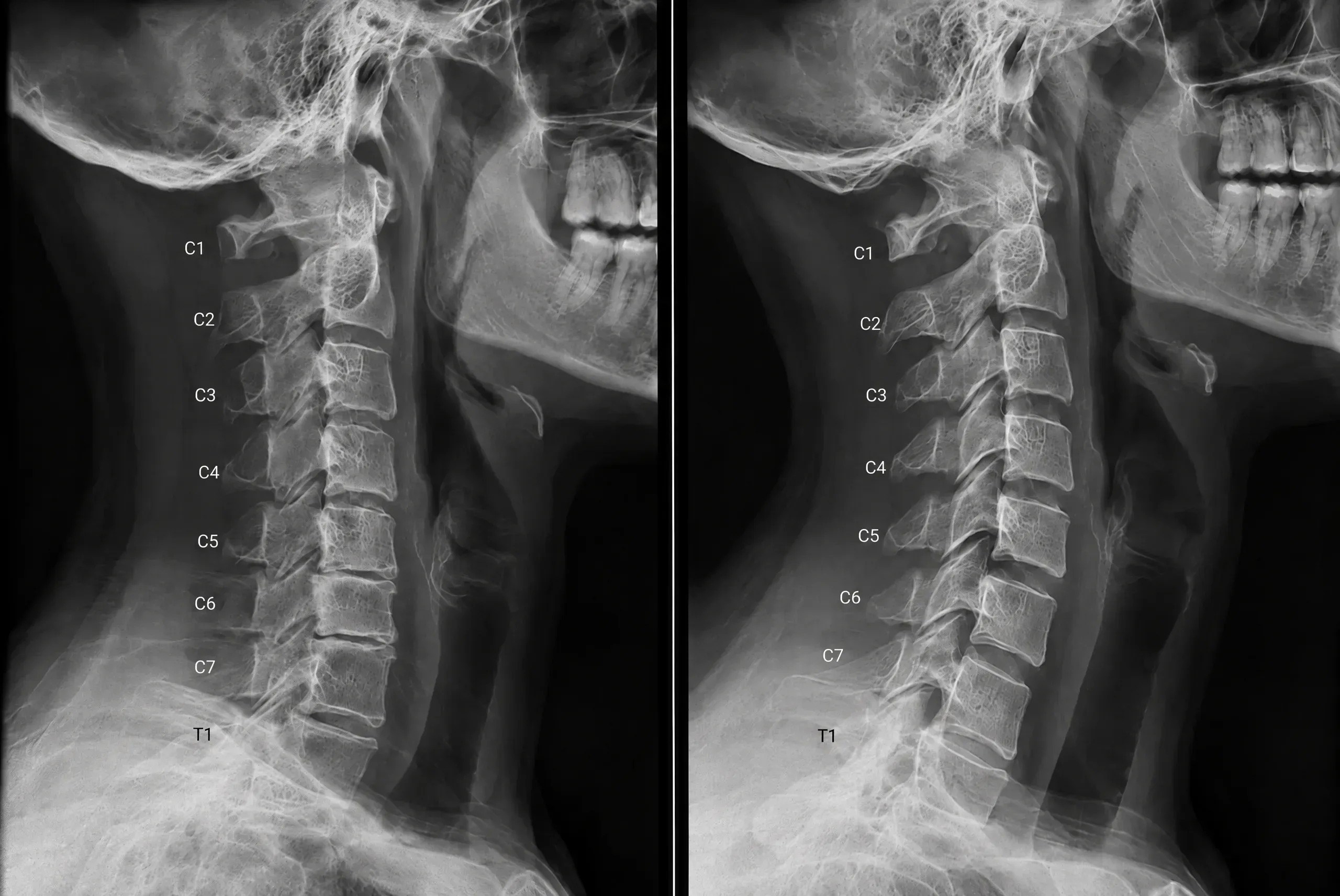 Spinal Decompression X-Ray before and after