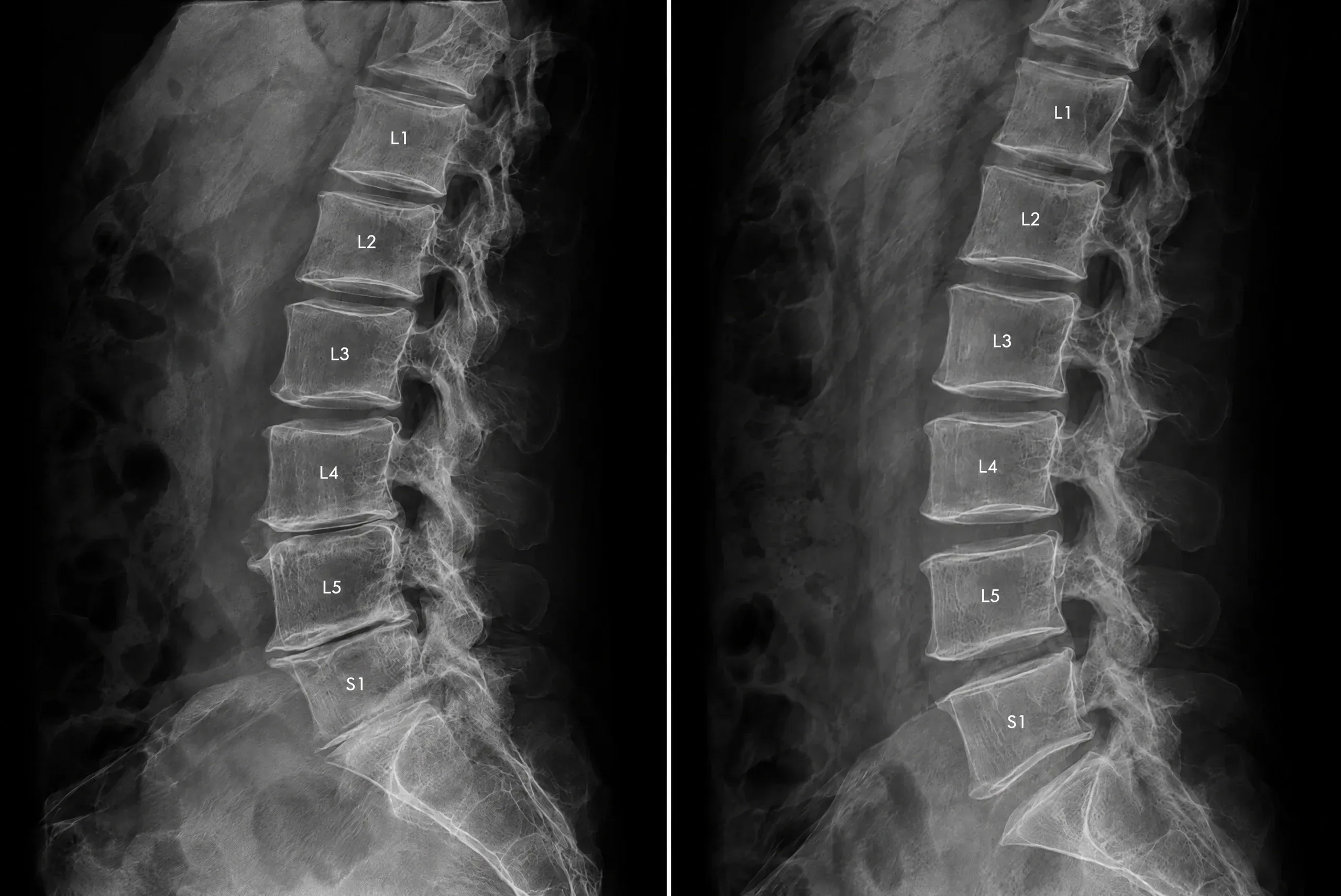 Spinal Decompression X-Ray before and after